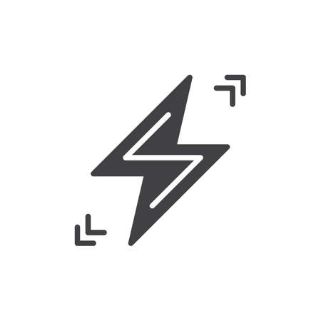 Lightning bolt icon vector, filled flat sign, solid pictogram isolated on white. Symbol, logo illustration. Pixel perfectのイラスト素材
