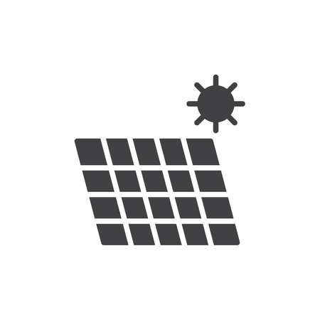 Solar energy panel icon vector, filled flat sign, solid pictogram isolated on white. Symbol, logo illustration. Pixel perfectのイラスト素材