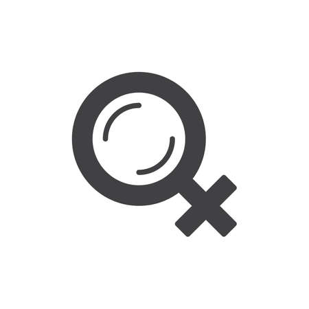 Female gender symbol, icon vector, filled flat sign, solid pictogram isolated on white. Logo illustration. Pixel perfectのイラスト素材