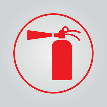 Extinguisher icon vector, solid illustration, pictogram isolated on grayのイラスト素材