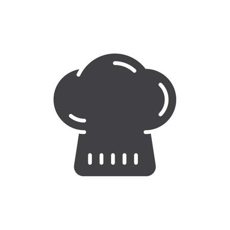 Chef hat icon vector, filled flat sign, solid pictogram isolated on white. Symbol, logo illustration. Pixel perfectのイラスト素材