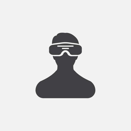 VR headset icon vector, solid logo illustration, pictogram isolated on whiteのイラスト素材