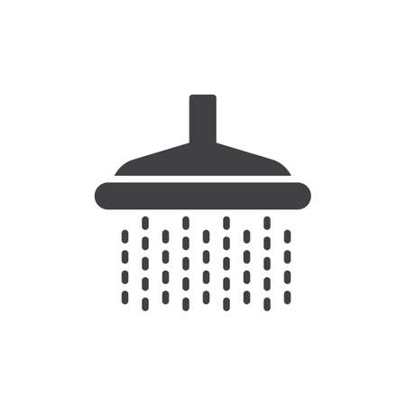 Shower icon vector, filled flat sign, solid pictogram isolated on white.のイラスト素材