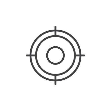 Aim line icon, outline vector sign, linear style pictogram isolated on white.のイラスト素材