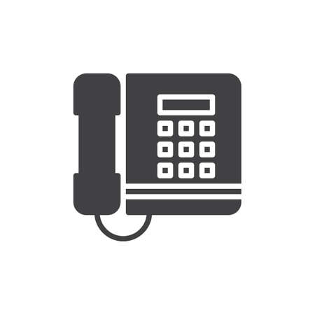 Office phone icon vector, filled flat sign, solid pictogram isolated on white.のイラスト素材