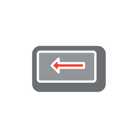 Backspace key vector icon, colorful sign