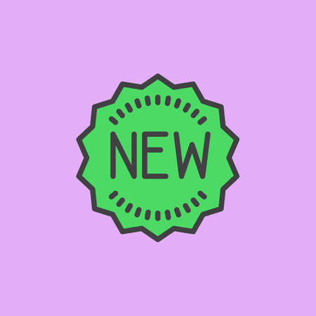 New sticker label filled outline icon, vector sign, colorful illustrationのイラスト素材