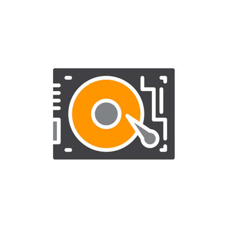 HDD, Hard disk drive vector icon, colorful signのイラスト素材