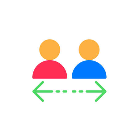 Transfer between user accounts colorful icon, vector flat sign. Symbol, logo illustrationのイラスト素材