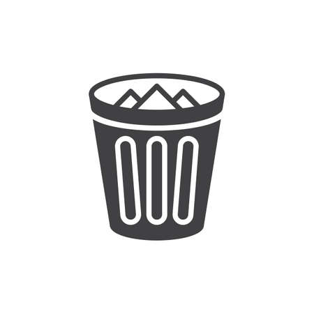 Trash bin icon vector, filled flat sign, solid pictogram isolated on white. Symbol, illustration. Pixel perfectのイラスト素材