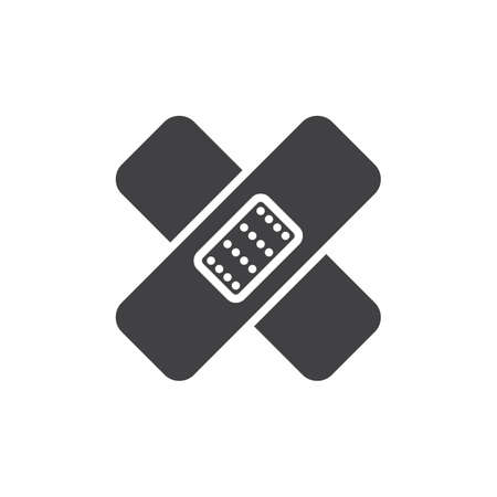 Band aid icon vector, filled flat sign, solid pictogram isolated on white. Symbol, logo illustration. Pixel perfectのイラスト素材