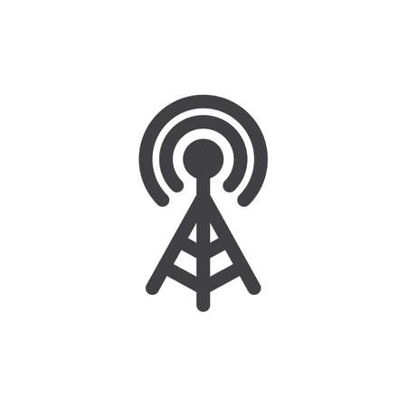 WIFI signal antenna icon vector, filled flat sign, solid pictogram isolated on white. Symbol, logo illustration. Pixel perfectのイラスト素材