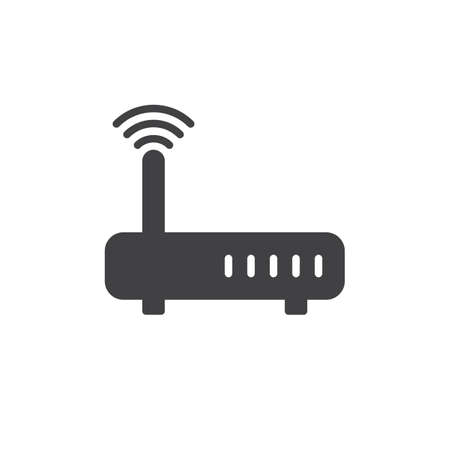 WIFI, Internet router icon vector, filled flat sign, solid pictogram isolated on white. Symbol, logo illustration. Pixel perfectのイラスト素材