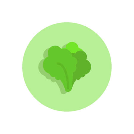 Leafy greens flat icon. Round colorful button, circular vector sign, logo illustration. Flat style designのイラスト素材