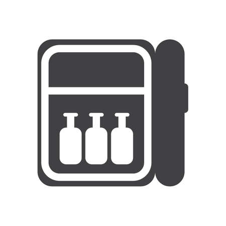 Minibar icon, filled flat sign, solid glyph pictogram, vector illustrationのイラスト素材