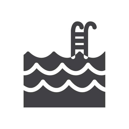 Pool icon, filled flat sign, solid glyph pictogram, vector illustrationのイラスト素材