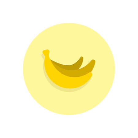 Banana flat icon. Round colorful button, circular vector sign, logo illustration. Flat style designのイラスト素材