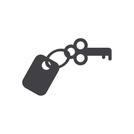 Hotel room key icon, filled flat sign, solid glyph pictogram, vector illustrationのイラスト素材