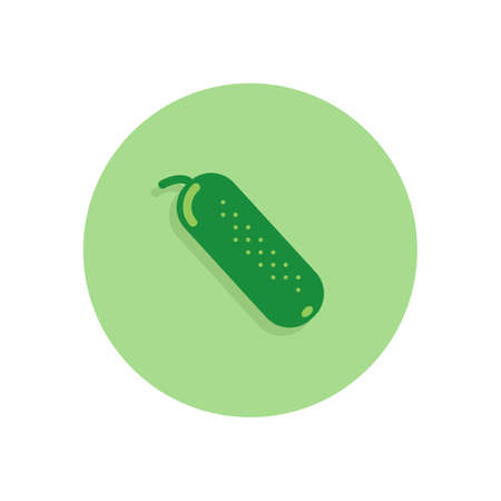 Cucumber flat icon. Round colorful button, circular vector sign, logo illustration. Flat style designのイラスト素材