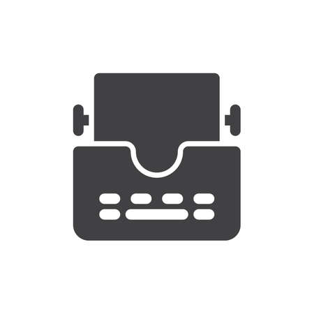 Typewriter icon vector, filled flat sign, solid pictogram isolated on white. Symbol, logo illustration. Pixel perfectのイラスト素材
