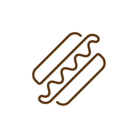 Hot dog single line icon, outline vector sign, linear style pictogram. Symbol, logo illustration. Editable strokeのイラスト素材