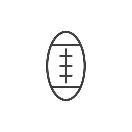American football ball line icon, outline vector sign, linear style pictogram isolated on white. Symbol, logo illustration. Editable strokeのイラスト素材