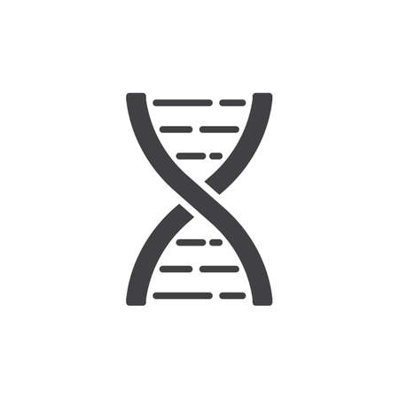 DNA molecule icon vector, filled flat sign, solid pictogram isolated on white. Microbiology symbol, logo illustration. Pixel perfect graphicsのイラスト素材