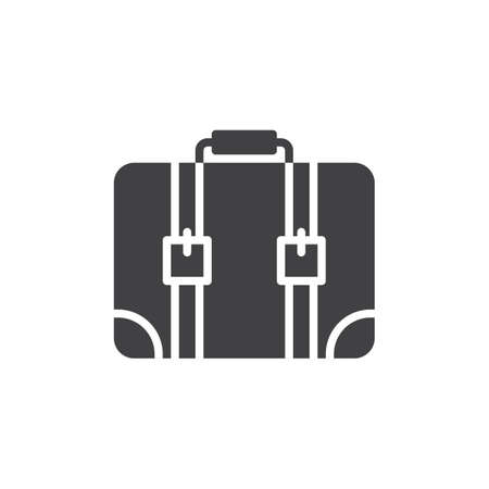 Suitcase icon vector, filled flat sign, solid pictogram isolated on white. Symbol, logo illustration. Pixel perfect graphicsのイラスト素材
