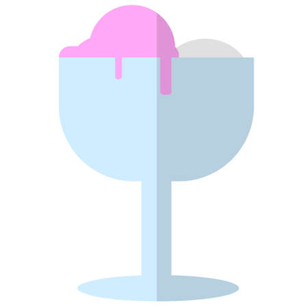 Ice cream in a cup flat icon, vector sign, colorful pictogram isolated on white. Sweet dessert Symbol, logo illustration. Flat style designのイラスト素材