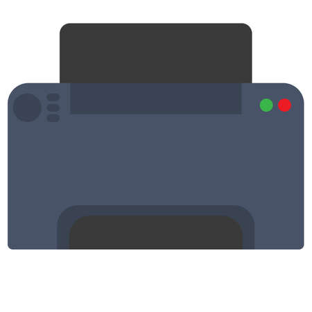 Office printer scanner vector illustration. Flat style design. Colorful graphics
