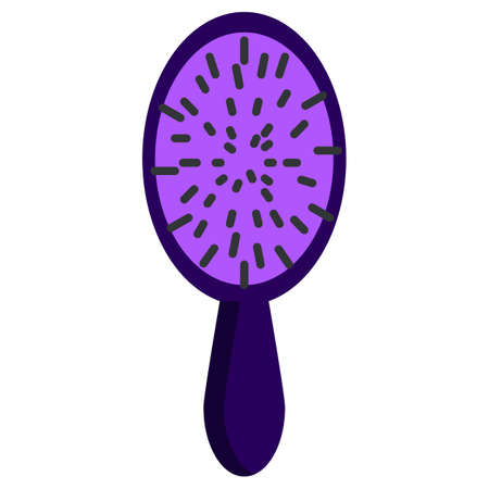 Massage brush for hair professional cosmetic icon, vector illustration flat style design isolated on white. Colorful graphicsのイラスト素材