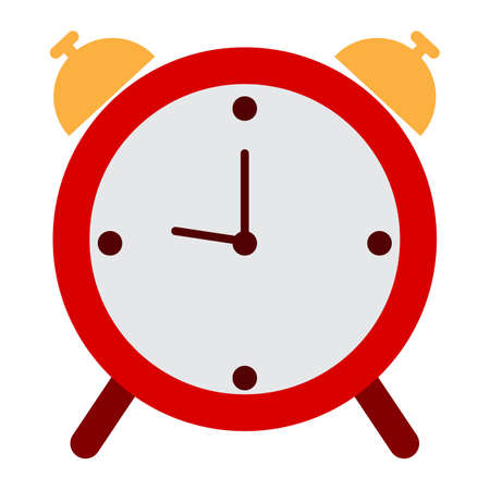 Alarm clock icon, vector illustration flat style design isolated on white. Colorful graphicsのイラスト素材