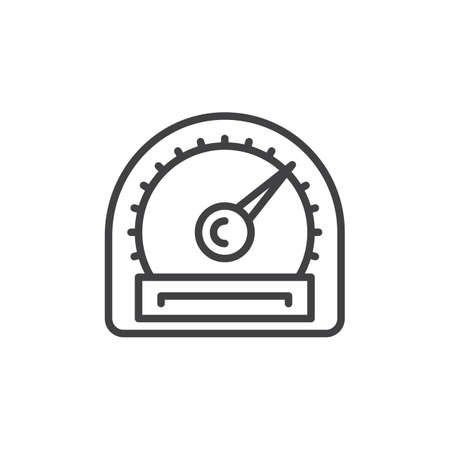 Speedometer gauge line icon isolated on white.のイラスト素材