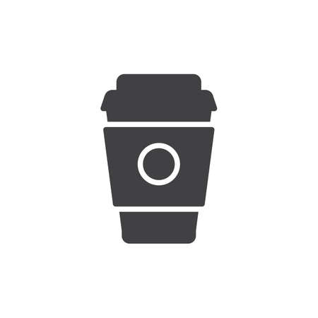 Paper coffee cup icon vector, filled flat sign, solid pictograph isolated. Symbol, logo illustration.のイラスト素材