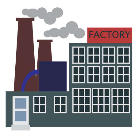 Manufacturing factory building icon.のイラスト素材