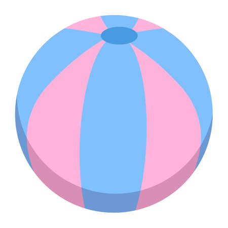 Beach ball icon, vector illustration flat style design isolated on white. Colorful graphicsのイラスト素材