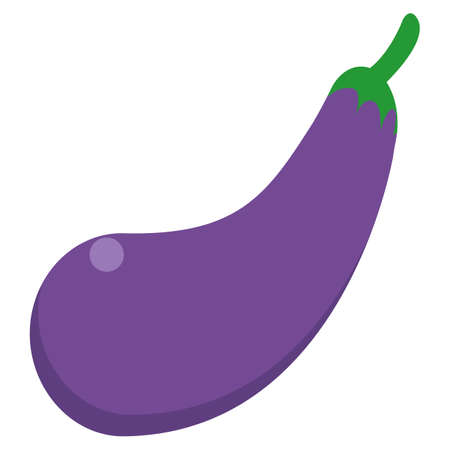 Eggplant fresh vegetable icon, vector illustration flat style design isolated on white. Colorful graphicsのイラスト素材