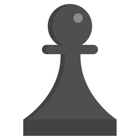 Black Chess pawn icon, vector illustration flat style design isolated on white. Colorful graphics.のイラスト素材