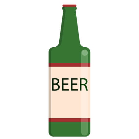 Beer bottle alcoholic beverage flat icon, vector sign, colorful pictogram isolated on white. Symbol, logo illustration. Flat style designのイラスト素材