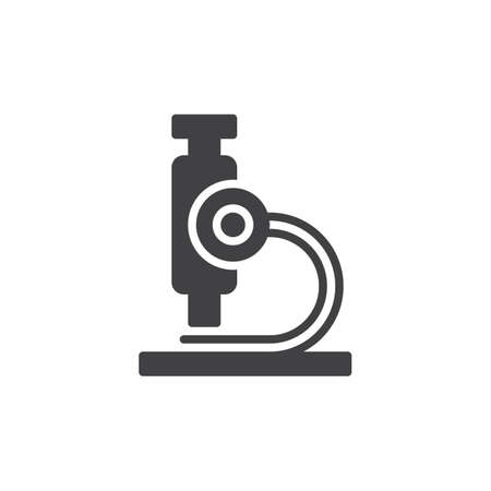 Microscope icon vector, filled flat sign, solid pictogram isolated on white. Research symbol, logo illustration. Pixel perfect vector graphicsのイラスト素材