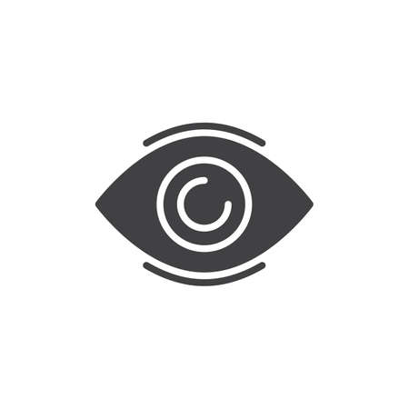 Eye icon vector, filled flat sign, solid pictogram isolated on white. Vision symbol, logo illustration. Pixel perfect vector graphicsのイラスト素材