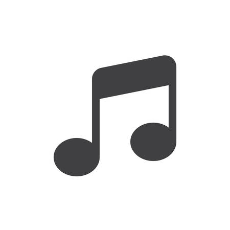 Music note simple icon vector, filled flat sign, solid glyph isolated on white. Symbol, logo illustration. Pixel perfect vector graphicsのイラスト素材