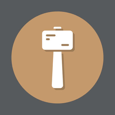 Wooden mallet flat icon. Round colorful button, circular vector sign, logo illustration. Flat style designのイラスト素材