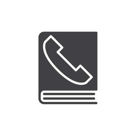 Phone book icon vector, filled flat sign, solid pictogram isolated on white.のイラスト素材