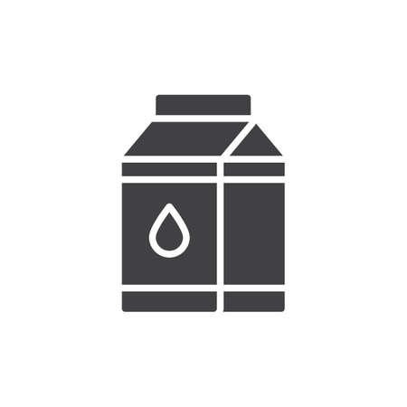 Milk carton box icon vector, filled flat sign, solid pictogram isolated on white. Symbol, logo illustration. Pixel perfect vector graphicsのイラスト素材