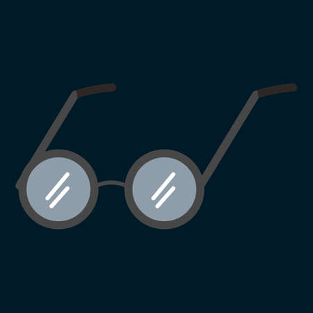 Optical glasses for reading flat icon, vector sign, colorful pictogram isolated on black. Symbol, logo illustration. Flat style designのイラスト素材