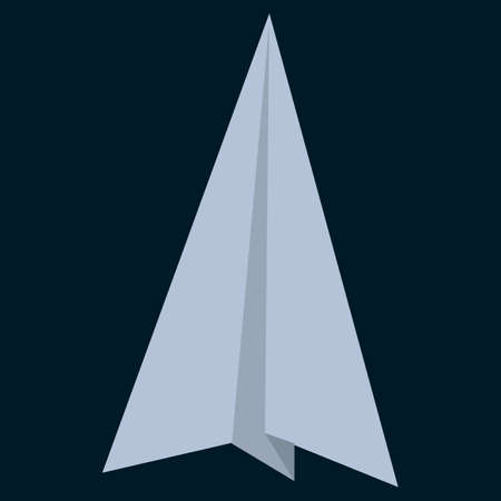 Paper origami plane flat icon, vector sign, colorful pictogram isolated on black. Symbol, logo illustration. Flat style designのイラスト素材