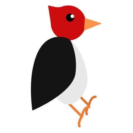 Woodpecker animal flat icon, vector sign, colorful pictogram isolated on white. Symbol, logo illustration. Flat style designのイラスト素材