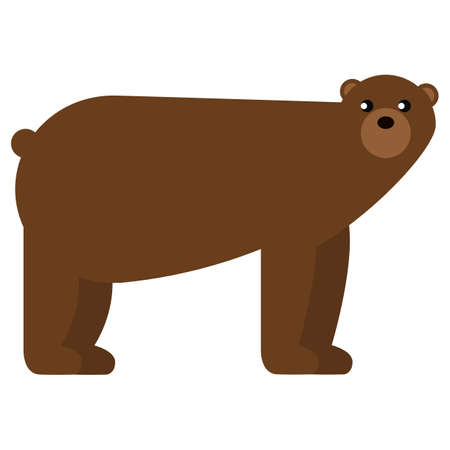 Bear wild animal flat icon, vector sign, colorful pictogram isolated on white. Symbol, logo illustration. Flat style designのイラスト素材