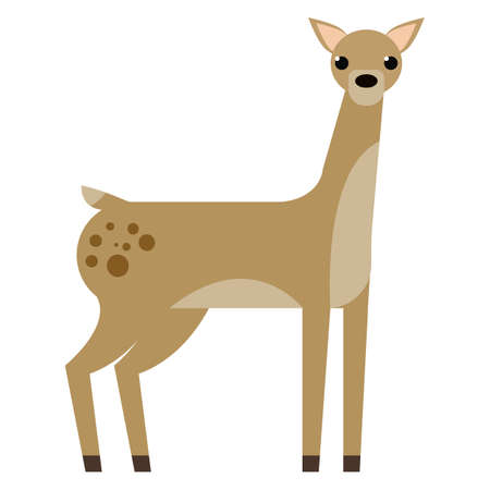 Deer wild animal flat icon, vector sign, colorful pictogram isolated on white. Symbol, logo illustration. Flat style designのイラスト素材